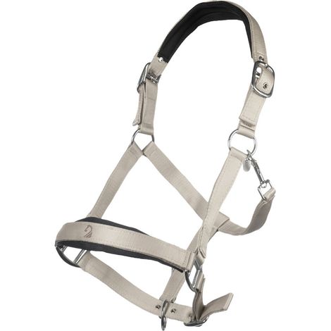 cob, beige: Cavezza per cavalli in nylon modlelo Amalfi con nasalina e sopratesta imbottiti (1/5)