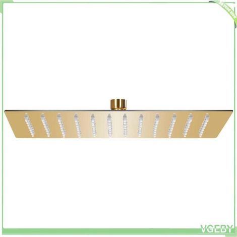 Tête de douche pluie - 147713 - Inox - Rectangulaire 30x20 cm - Doré (1/5)