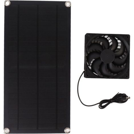 Ventilateur Solaire 10W Portable IP65 pour Camping-Car - Panneau Monocristallin 18V (1/5)