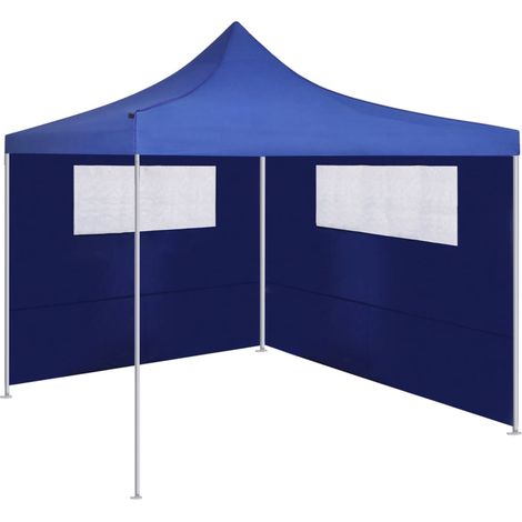 Paroi latérale de belvédère avec fenêtres 6x2 m Bleu (1/5)