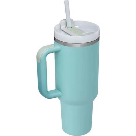 Gobelet isotherme en acier inoxydable de qualité supérieure de 40 oz - avec poignée, paille et couvercle (1/4)