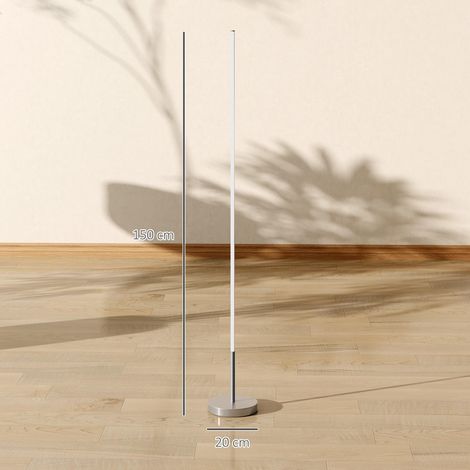 Lampadaire LED de 150 cm de haut avec température de couleur réglable et télécommande, argent (1/5)