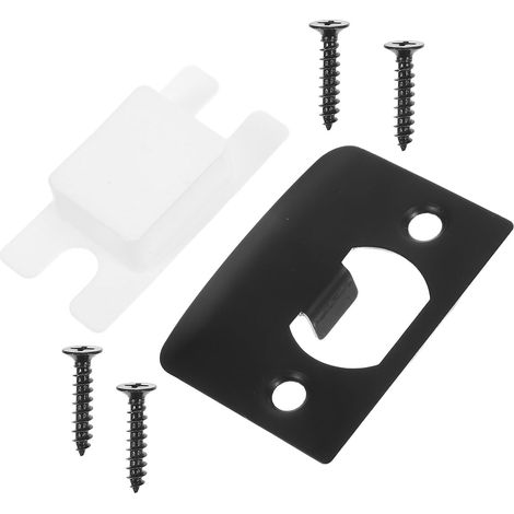 Plaque de Gâche Bruit en Métal Noir pour Porte Intérieure Set Installation Facile pour Verrouillage Sécurisé (1/5)
