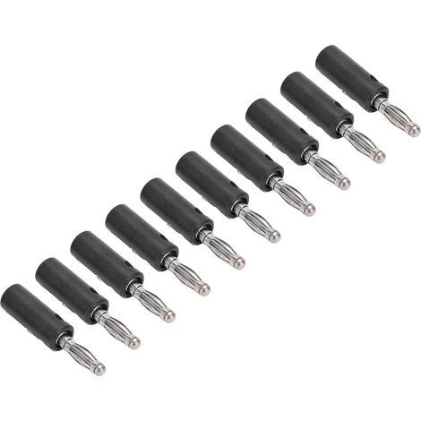 10 Stück 22.090 4mm Bananenstecker, vergoldet, Laternenform, Schwarz (1/5)