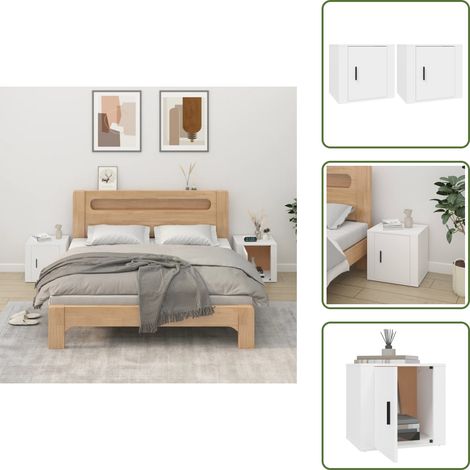 Tables de chevet 2 pcs Blanc 50x39x47 cm - Table De Chevet - Meuble De Chambre - Commode - Rangement - Bois D'ingénierie
