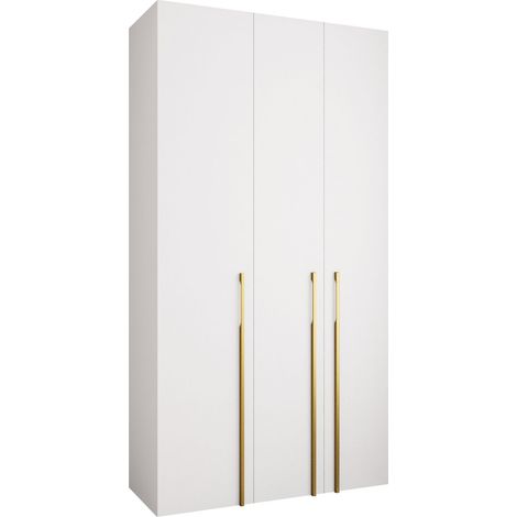 Armario Hartford 571, Blanco, 246x130x52cm, Puertas de armario: Con bisagras, Número de estantes: 6