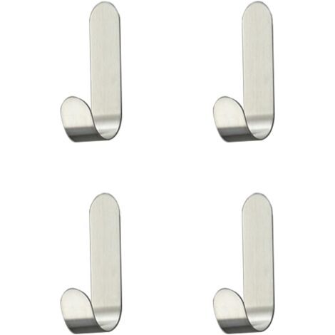 4 Pieces Stainless Steel Adhesive Hook,Self Adhesive Hooks,for Towel, keys, home, kitchen, bathroom, rustproof and (1/5)