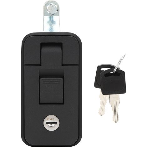 Serrure à Bagages d'Armoire Loquet de Compression avec 2 Clés Verrou d'Entrée de Porte Noir