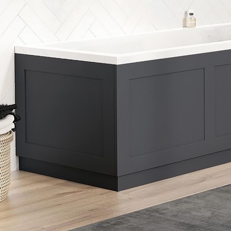 Orbit End Bath Panel 700mm H x 480mm/560mm W - Charcoal Grey (1/4)