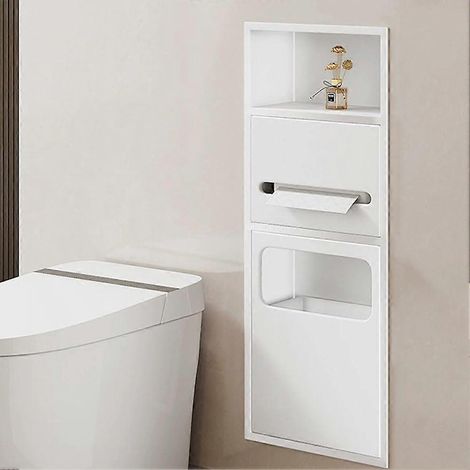 Porte-papier toilette mural étanche à ventouse, distributeur de papier toilette pour salle de bain, maison et voyage. (1/5)