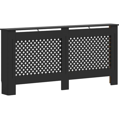 Cache-radiateur noir 172x19x81,5 cm MDF