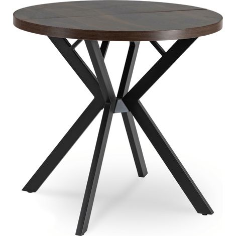 Tavolo rotondo allungabile Dorian 80-160 cm Noce/Nero Moderno Loft (1/5)
