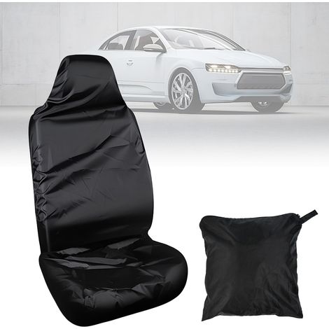 Housse Siège Voiture Avant en Tissu, Couvre Siège Auto Imperméable, Protections Sièges Voitures Lavables, Protège Sièges Voitures Avant Anti-Poussière, pour Véhicule Automobile Fourgon, Noir (1/5)