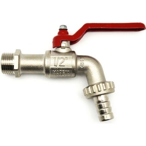 RUBINETTO A SFERA CON PORTAGOMMA CON LEVA ROSSA 3/4&quot DN 14   PN 16