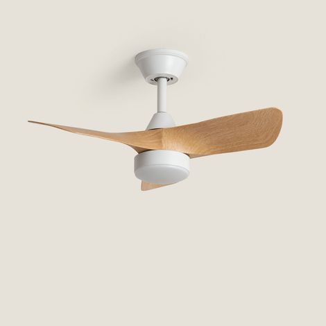 Deckenventilator mit Licht Leise DC Ventos Holz Fernbedienung Klein (bis 10 m²) 76 cm Weiß