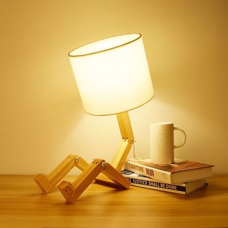 Bedside lamp with adjustable arm and base, bedside table lamp, reading lamp, fabric lampshade, modern desk lamp for bedroom, living room, dorm room, bulb not included (1/5)