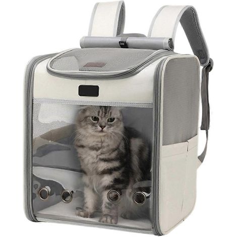 Tragbarer Outdoor-Rucksack für große Katzenrassen, belüftete und komfortable Haustiertasche (1/5)