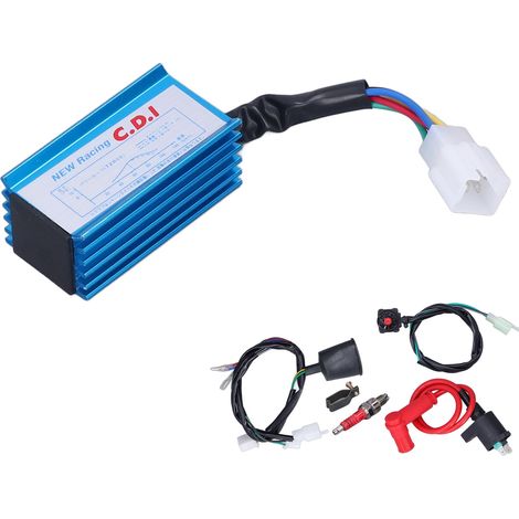 Kit faisceau électrique, bobine d'allumage, CDI et bougie d'allumage pour quads et motos tout-terrain 50cc, 70cc, 110cc, 125cc, 140cc et 150cc (1/5)