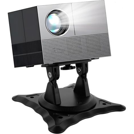 Support Videoprojecteur Mural, Support Projecteur Réglable Rotation à 360°, Supports Retroprojecteur en Métal avec Adaptateur 1/4" pour Home Cinéma, Bureau, Salle de Jeux (1/5)