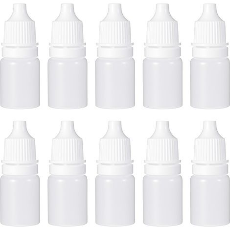 Lot de 10 flacons compte-gouttes en plastique de 5 ml, flacons pipettes de 5 ml, flacons compte-gouttes vides, idéaux pour les voyages et les projets de bricolage. (1/5)
