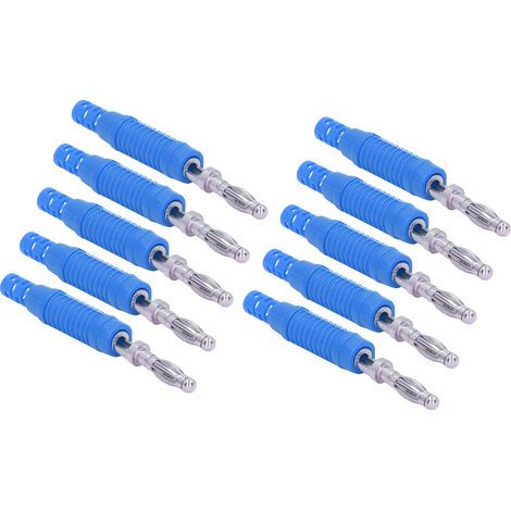10er-Set Bananenstecker, Messing, PA-Buchse, Presspassung, Isolierrohr-Sondenadapter J.10031Blau (1/5)
