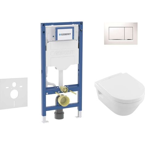 Geberit Duofix - Set per installazione pre- parete, vaso Architectura e sedile softclose, pulsante Sigma30, bianco/cromo SANI11CK3104