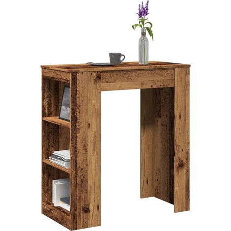 Bartisch mit Regal Altholz-Optik 95x47x103,5 cm Holzwerkstoff