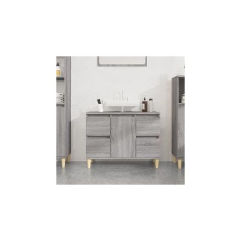 Meuble d'évier sonoma gris 80x33x60 bois d'ingénierie (1/5)