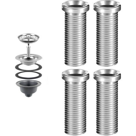 Lot de 4 vis creuses pour évier, vis creuses pour bonde à panier à tamis 45 mm, vis creuse en acier inoxydable, panier d'évier, évier de cuisine, tamis à panier à panier, vis pour évacuations de valve (1/5)