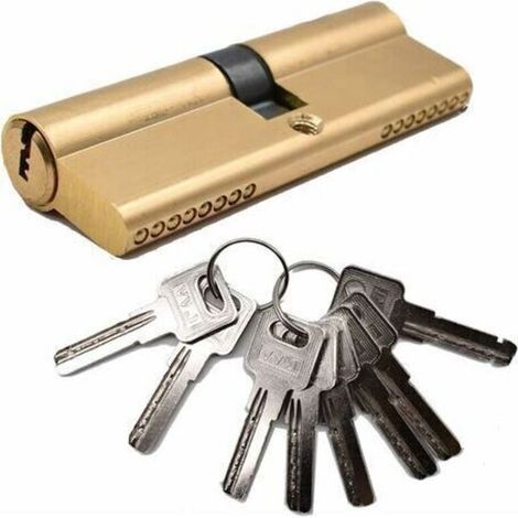Cylindre de Serrure,Cylindre Débrayable 42.5/42.5(85mm) 8 Clés Finition en laiton Haute Sécurité Anti Pic Anti Perceuse Anti Coup Anti Infraction pour Upvc Portes de Terrasses Extérie (1/4)