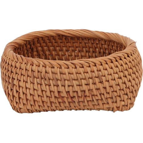 Panier de rangement en rotin tressé à la main, simple et raffiné, idéal pour ranger services à thé et vaisselle.