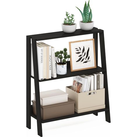 Bibliothèque À 3 Niveaux, Étagère De Rangement, Salon/Bureau, Expresso (1/5)