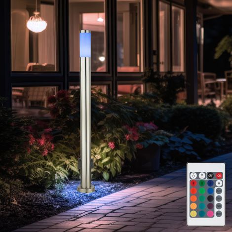 Lampada da terra a LED per esterni apparecchio per illuminazione da giardino STAINLESS STEEL illuminazione da giardino presa di corrente DIMMER con REMOTE CONTROL