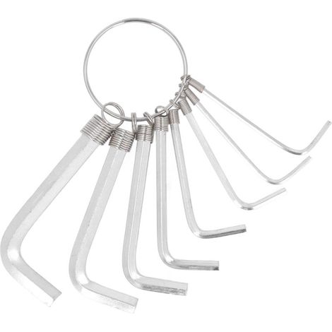 Satz mit 6 Inbusschlüsseln, Satz mit 8 metrischen Sechskantschlüsseln (1,5, 2, 2,5, 3, 3,5, 4, 5, 6 mm), Handwerkerwerkzeug aus verchromtem Stahl (1/5)