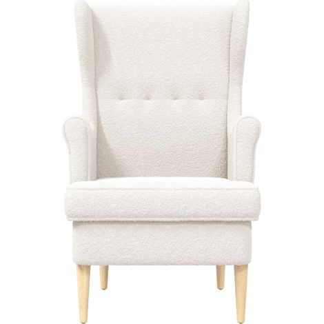 vidaXL Armchair Cream Bouclé