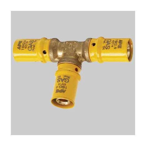 Raccordo a pressare a TEE ridotto per gas  26 x 16 x 26     MADE IN ITALY
