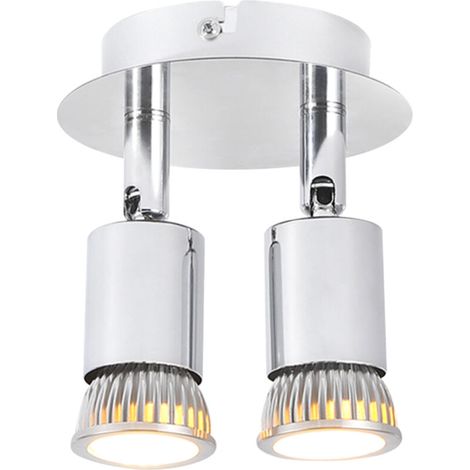 Applique murale double H C85-265V avec douille GU10, éclairage directionnel et angle d'éclairage réglable pour cuisine, couloir ou salle de bain. (1/5)