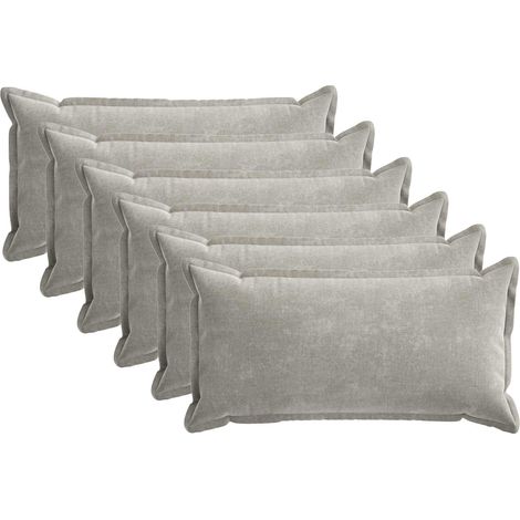 Cushion Cover 6 pcs HOUTEN Light Grey 40 x 80 cm vidaXL (1/5)