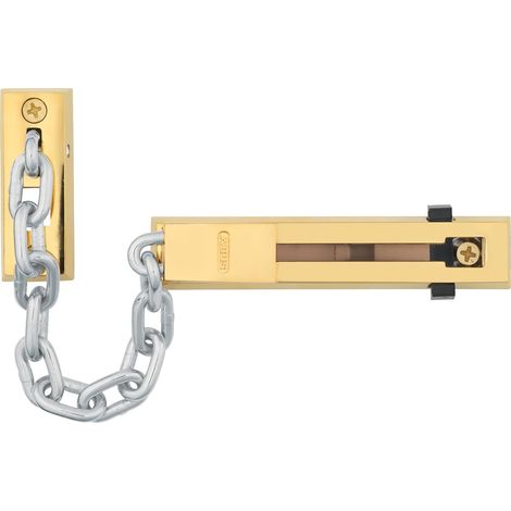ABUS Catena SK66 per porta di casa e di appartamento – Catena di sicurezza con sicurezza bambini – adatta per porte di chiusura sinistra e destra – ottone con catena in argento