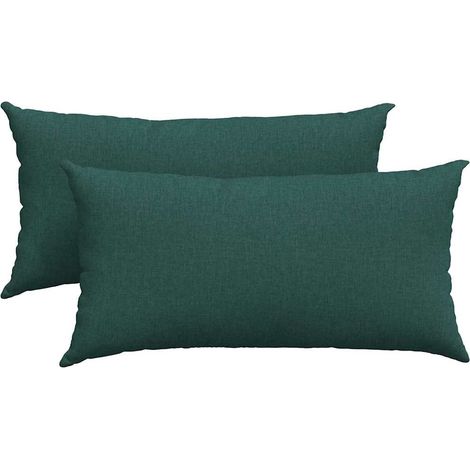 Maison Exclusive - Cuscini da Divano 2 pcs Verde Scuro 80 x 40 cm Tessuto