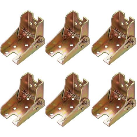 6 Pcs Charniere Pliante Autobloquante, Charnières Pliantes, Charnière Pliante à 90 Degrés, Supports de Pieds de Table Pliables Extension, Charnières de Pieds Pliables Pliants pour Pieds de Table Lit (1/5)