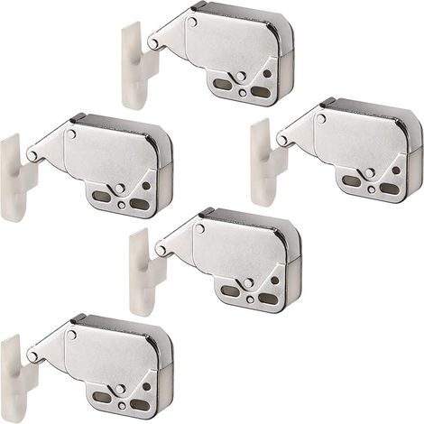 Ressort Loqueteaux Mini Latch Rabat Porte Acier Nickelé Feder-Schnappverschluss Visser Möbel-schnäpper avec 5 Pièces - Druckschnapper pour Schranktüren (1/5)