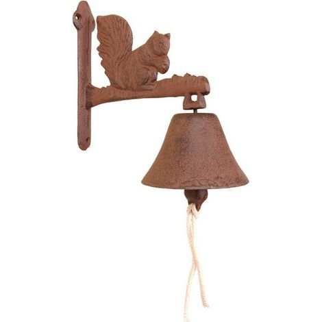 Cloche en fonte - Ecureuil - Décoration de jardin - Livraison gratuite