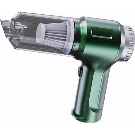 Aspirateur de Voiture sans Fil, Moteur sans Balais 11 000 Pa, 4 000 MAh, Rechargeable par USB C, Gonfleur d'air 4 en 1 pour Voiture, Maison, Bureau, Poils d'animaux (Green) (1/2)