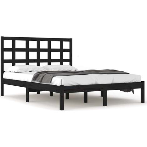 Maison Exclusive - Massivholzbett Schwarz 200x200 cm (1/5)