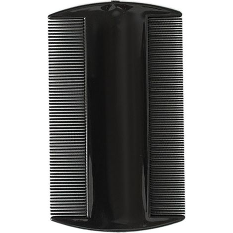 Peine de doble cara con dientes ultradensos para eliminar la caspa, peine para niños y piojos, peine fino antipulgas para mascotas (negro)