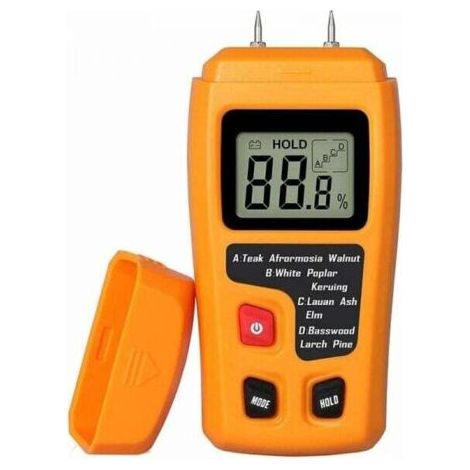 Tragbares Holzfeuchtemessgerät, LCD-Feuchtemesser zur Holzfeuchtebestimmung, zur Messung des Feuchtigkeitsgehalts von Brennholz und Papier