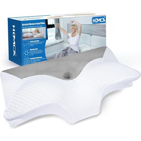 Nackenstützkissen Memory Foam orthopädisch 70 x 40 x 8.5 14cm Grau (1/5)
