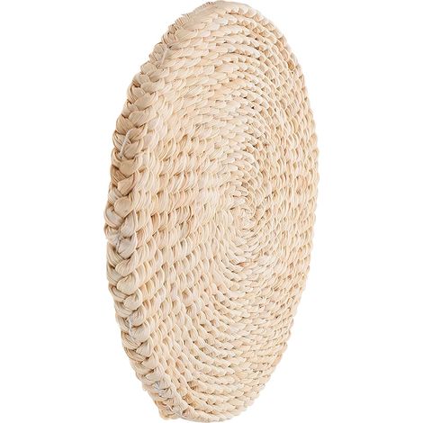Coussin de Sol en Paille Tressée Épais pour Contemplation et Yoga, Structure Solide Tissée, Matériau Synthétique Pratique et Finition Soignée, Beige Simple et Décoratif (1/5)