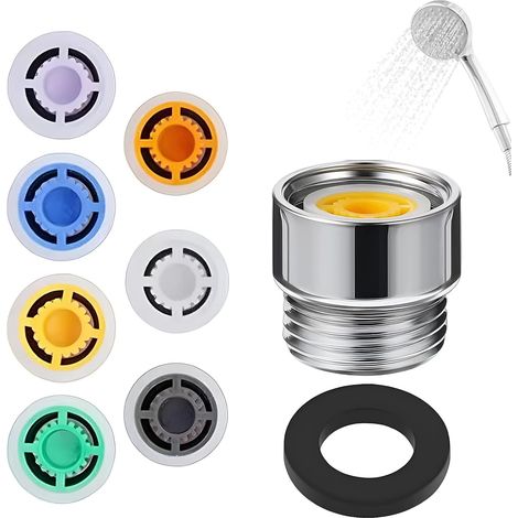Pommeau Douche Economiseur D'Eau 7 Débits 4-12L 1/2 Pour Salle Bain (1/5)